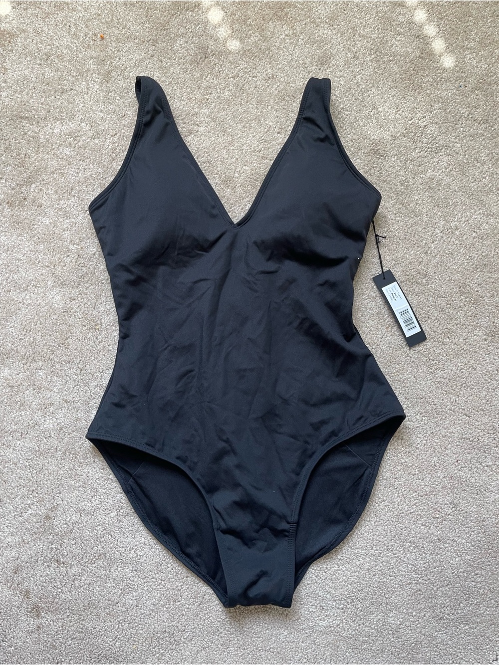 TA3 Plungey One-Piece Swimsuit Black Size L Short NWT